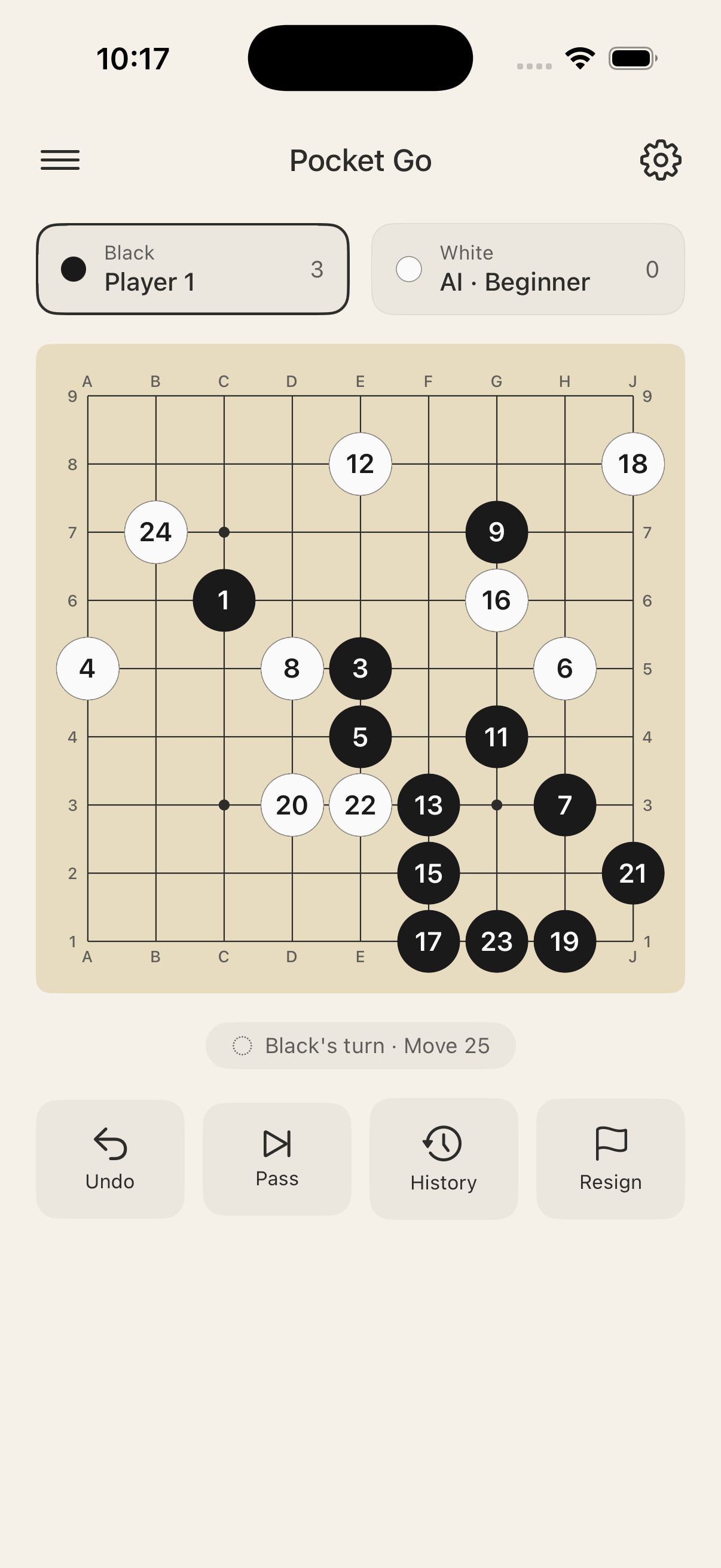 Mid-game board